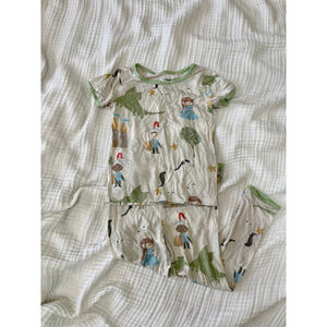 Boys Two Peas Clothing Co. Off-White & Green Pajama Set 4T